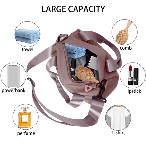 Mini Gym Bag Sport Bag Adjustable Small Duffle Bag Detachable Strap Gym Tote for Women Men Portable Fitness Shoulder Bag for Sports Travel (Pink)
