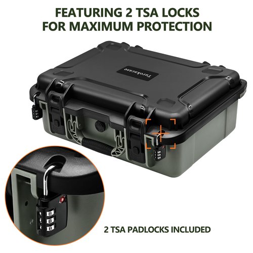 Turokacase Pistol Gun Case for Multiple Handguns ??TSA Approved Travel Pistol Case with 2 TSA Locks, Pre-cut Heavy Duty Waterproof Hard Shell Gun Case with Silica Gel Canister