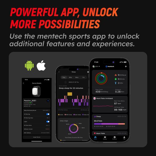 Passion Heart Rate Armband - 140+ Hours Ultra-Long Battery, ANT+/Bluetooth Dual Mode, High-Precision Dynamic Monitoring, 19g Lightweight Design, Multi-Sport Modes for Smartwatches & Fitness Equipment