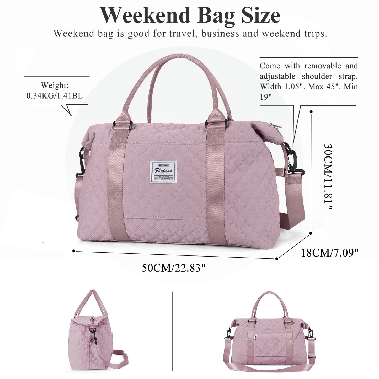 Travel Duffel Bag,Overnight Weekender Bags for Women with Wet Pocket