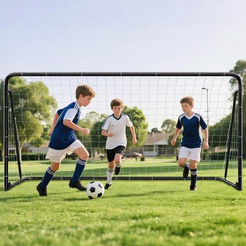 Docred 6x4/8x6/10x6.5/12x6/16x7ft Soccer Goals, Foldable Steel Soccer Goal for Backyard, Weatherproof Metal Soccer Goal for Teens/Adults Practice Training