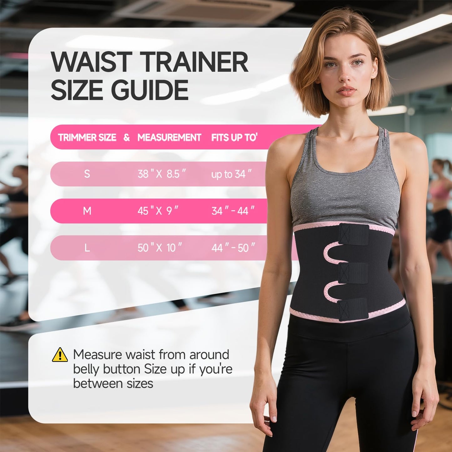 Waist Trainer for Women Men,Sweat Waist Trimmer Belt,Sweat Band for Stomach Weighe loss,Waist Trainers for Women Belly Fat (Pink Edge, Small)