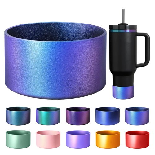 DEWJDFSC Gradient Protective Silicone Boot,Compatible with Stanley Cup 20/30/40Oz,for Hydroflask Boot 12-24Oz,More Bottles with 2.95in Bottom for Stanley Cup Accessories（Navy-Blue）