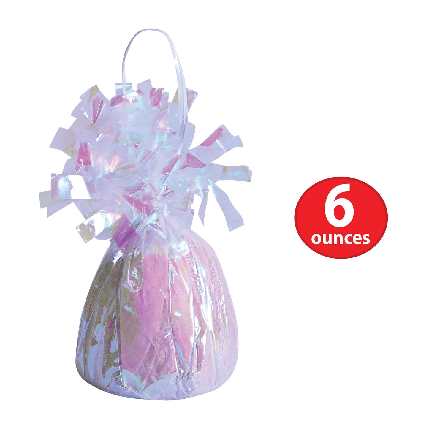 Beistle Wrapped Balloon Weight – 6 Pack, Opalescent Balloon Centerpiece and Bouquet Holders, Party Decoration Accessories and Event Décor for Birthdays, Weddings and Graduation Parties, 6 Oz