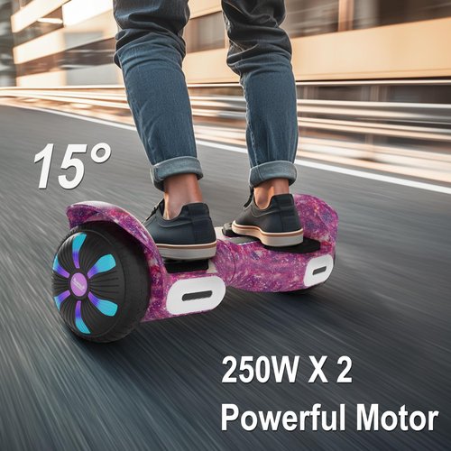 Commugo Balancing Board, 6.5 Inch LED Flashing Wheels, Black, Long Battery Life for All Ages Kids, Adults, Girls, Boys