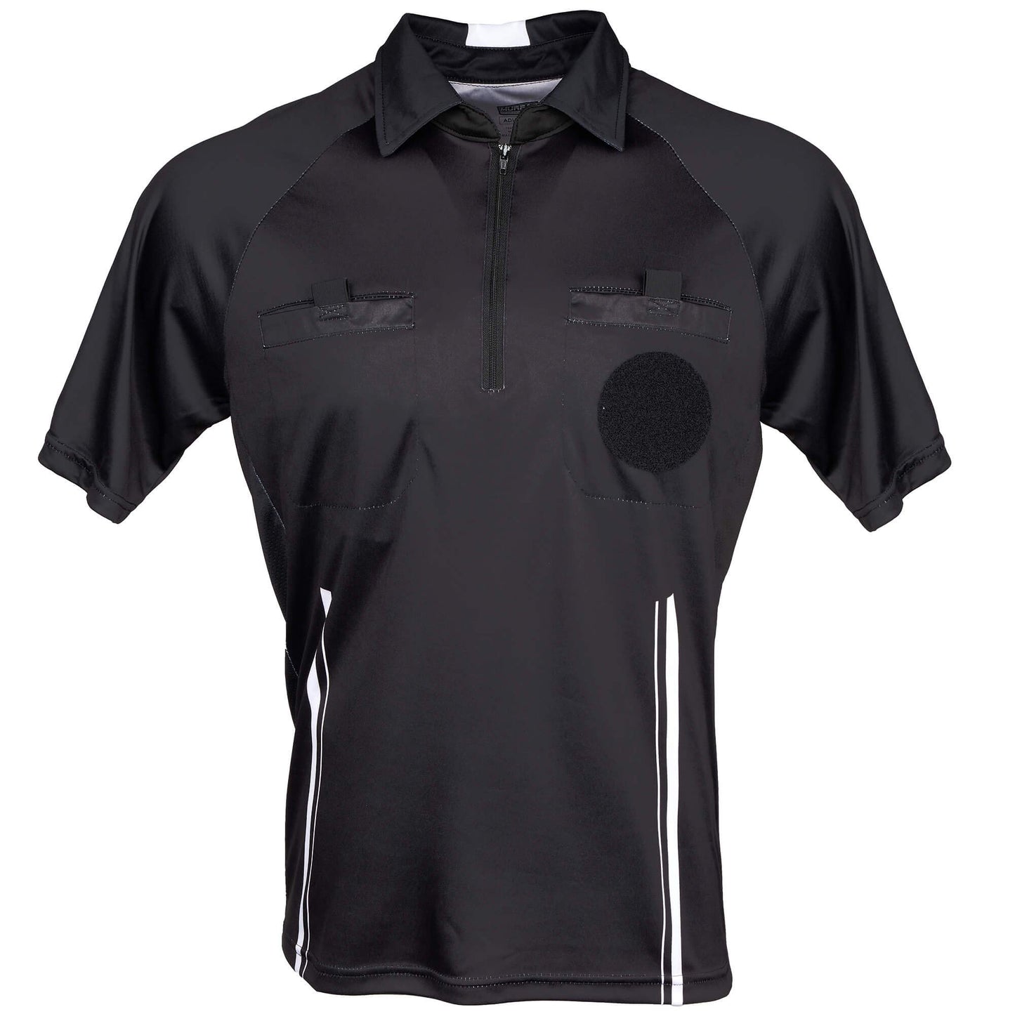 Murray Sporting Goods Pro-Style Soccer Referee Jersey - Short Sleeve | Officials Short Sleeve Soccer Referee Shirt (Black, Small)