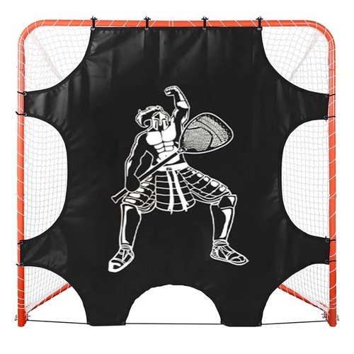 Sharellon Black Lacrosse Goal Shooting Target Fits Standard 6×6FT Lacrosse Goal Lacrosse Backstop,Lacrosse Net Shooting Target for Hitting Practice, Includes 12 Bungee Cords 7 Throwing Targets