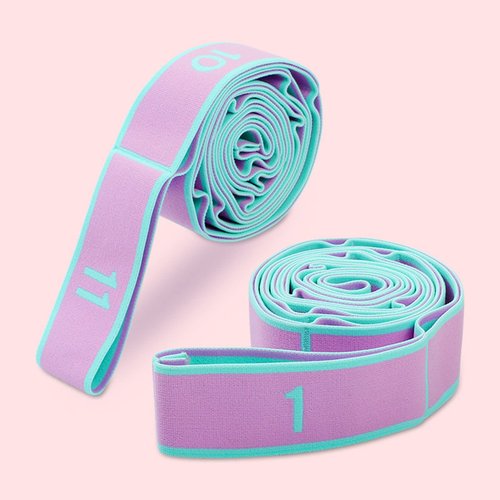 Uqezagpa Stretch Strap with 9 Loop Elastic Stretching Band for Physical-Therapy Dance Pilates Hamstring Strength Training