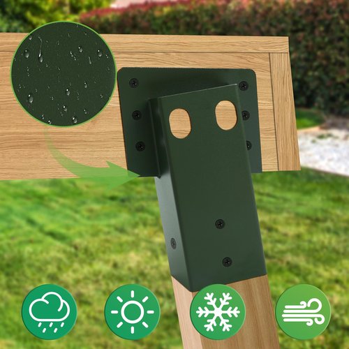 Deer Stand Brackets, 4Pcs Green Outdoor 4"x 4" Compound Angle Brackets for Outdoor Platforms, Deer Hunting, Shooting Shacks, Observation Decks and Tree Houses