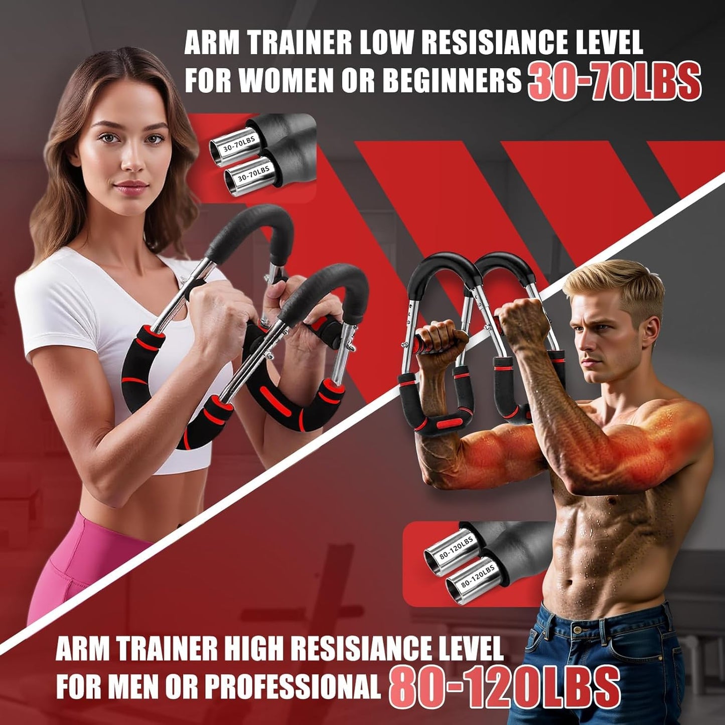 2025 Pro Twister Arm Trainer, Adjustable Power Twister Bar, Chest Shoulder Arm Workout Equipment, Portable Detachable Upper Body Fitness Machine for Home & Gym