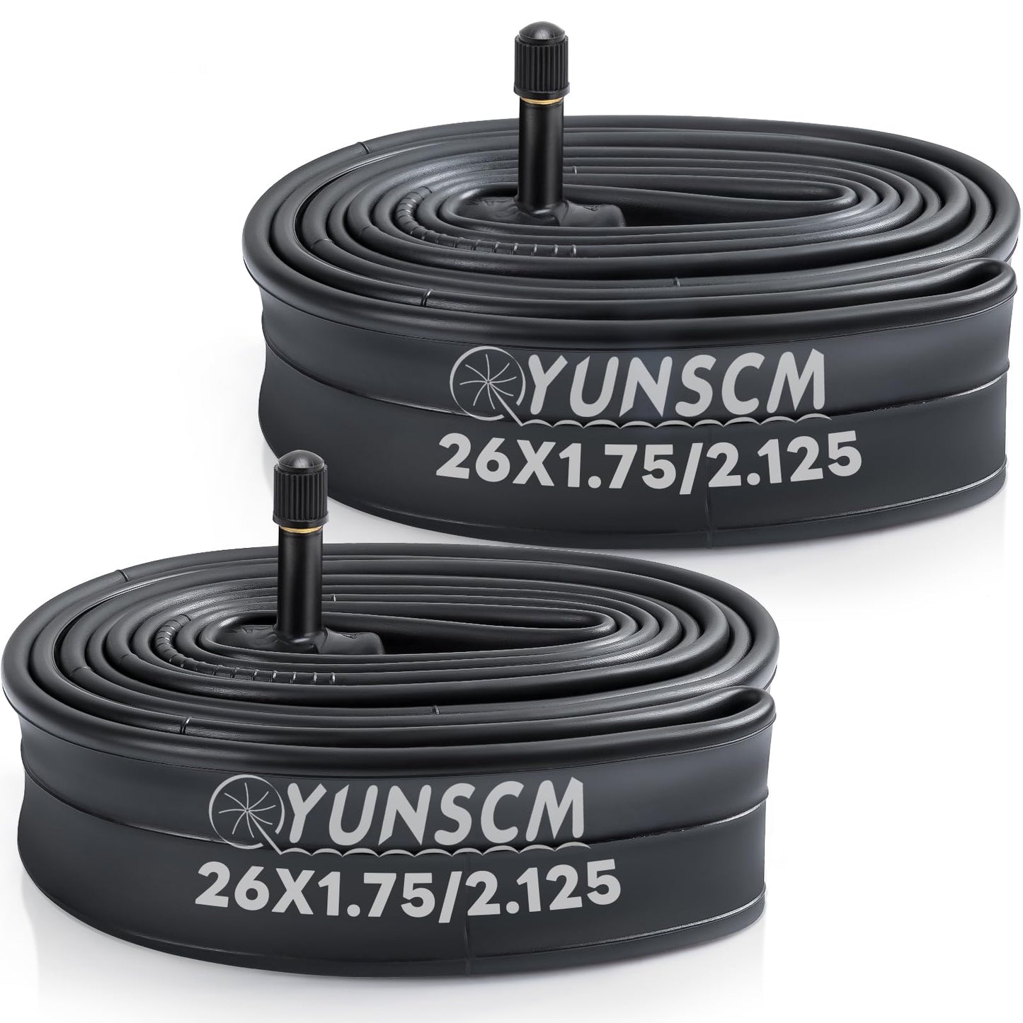 2-PCS 26" Bike Tubes 26x1.75/2.125 32mm AV Schrader Valve 26" Bicycle Tubes Compatible with 26 x 1.75 26x1.95 26x2.0 26x2.10 26 x 2.125 Road Mountain Bike Tire Tubes