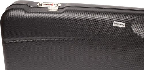 Negrini Luxury Shotgun Case - Hard Case for Over/Under, Un-Single, or Top-Single Shotgun - Fits 1 Shotgun, Up to 34” Barrels - Airline Approved, TSA Locks - Made in Italy - Black/Bordeaux