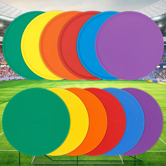 12 Pcs 4inch Spot Markers for Agility Dot for Training, Dance, Round Multiple Color Non-Slip Spot Marker