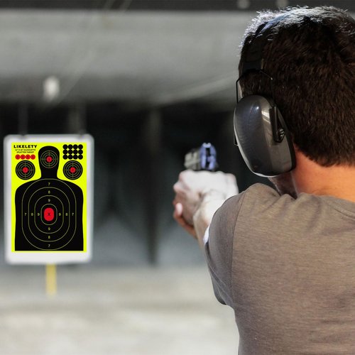 LikeLety 25 Pack 12 x18 Inch Silhouette Splatter Targets, Adhesive Shooting Target Stickers with Yellow Effect for Outdoor Indoor Practice