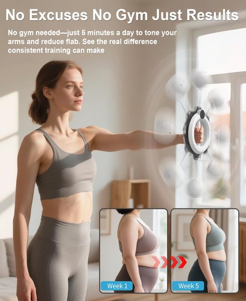 TINRIEF Arm Workout for Men and Women, 360° Hand-Crank Forearm Trainer, Chest Trainer,Shoulders and Arm Muscle Training Fitness Equipment, Home Workout Equipment and Gym Workouts