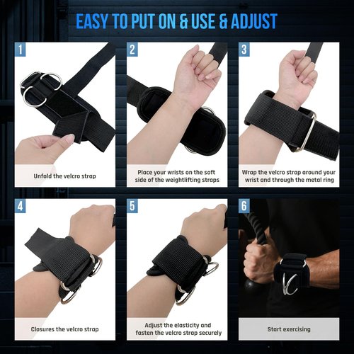 Weight Lifting Straps with D Ring(2-Pack) - Wrist Brace Support for Weightlifting, Bodybuilding, Deadlifts & Powerlifiting - Ergonomic Support for Men & Women | Heavy Duty Nylon