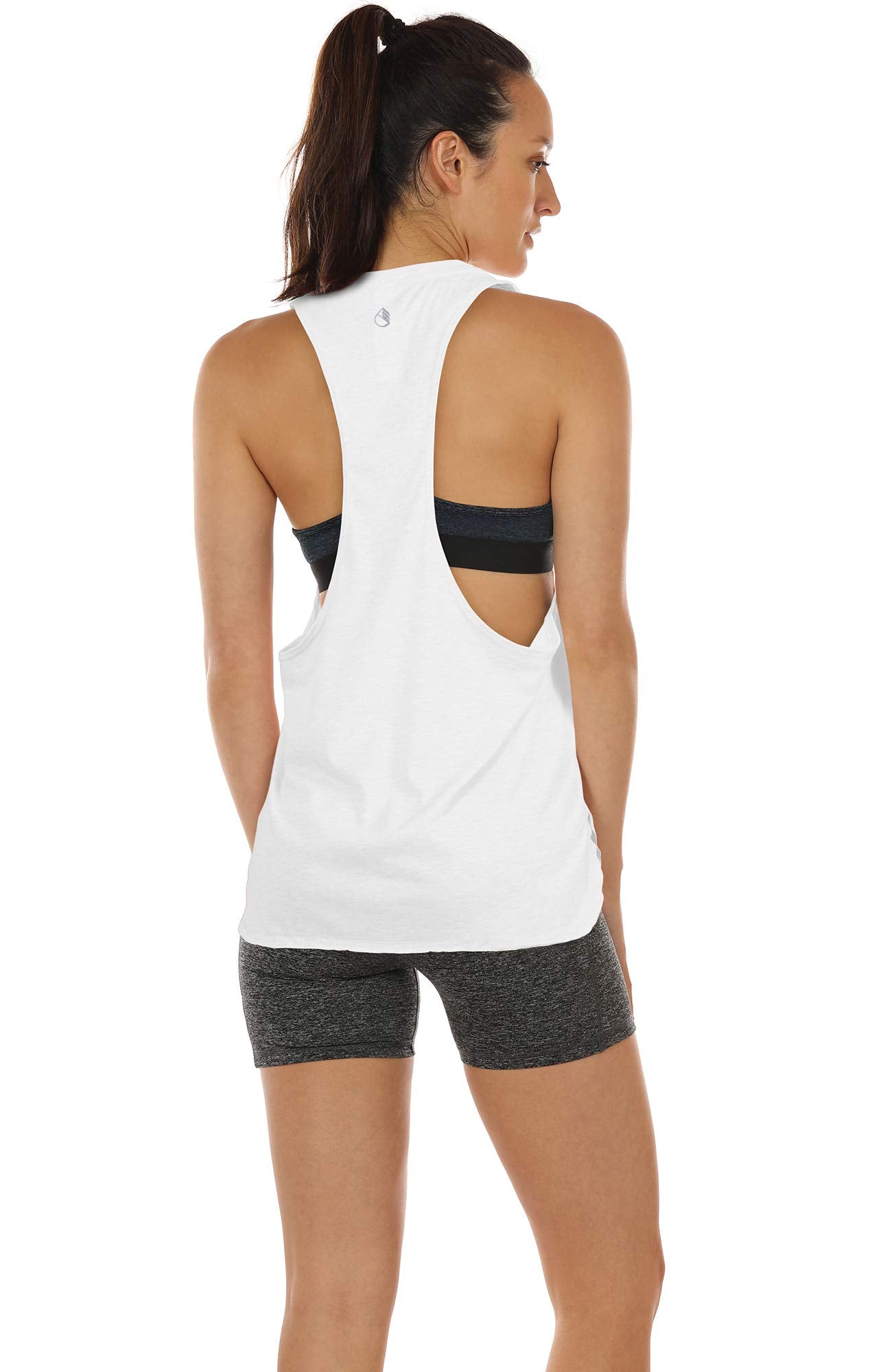 icyzone Workout Tank Tops for Women - Running Muscle Tank Sport Exercise Gym Yoga Tops Athletic Shirts(Pack of 3)(M, White/Green/Pistachio Green)
