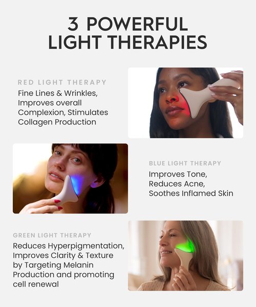 REVO Genie | Face & Neck Beauty Massager with Ultra Powerful LEDs for Wrinkles, Fine Lines, Puffy Skin, Uneven Skin Tone, Lymphatic Drainage, Lifting & Firming Facial Sculpting Tool with Light Therapy