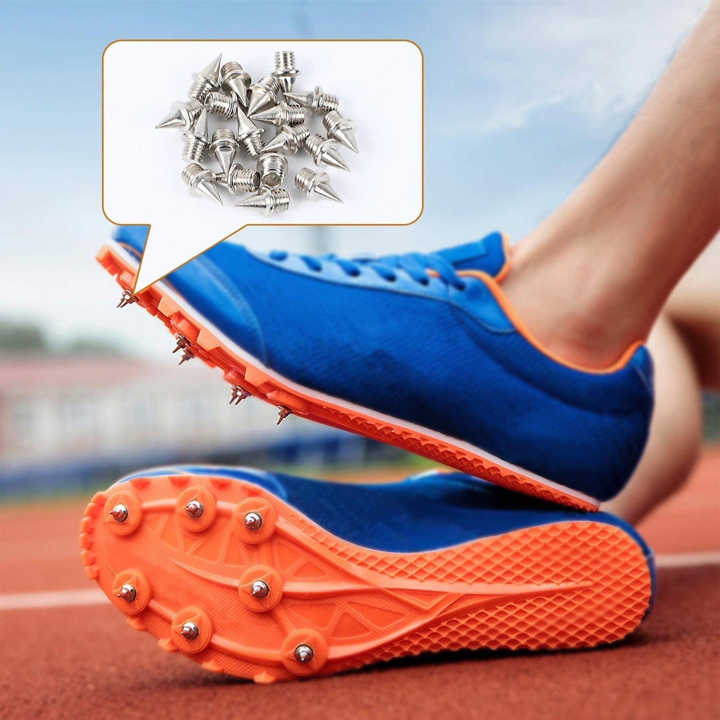 AUGSUN Track Spikes 1/4inch, 120Pcs Stainless Steel Cross Country Spikes