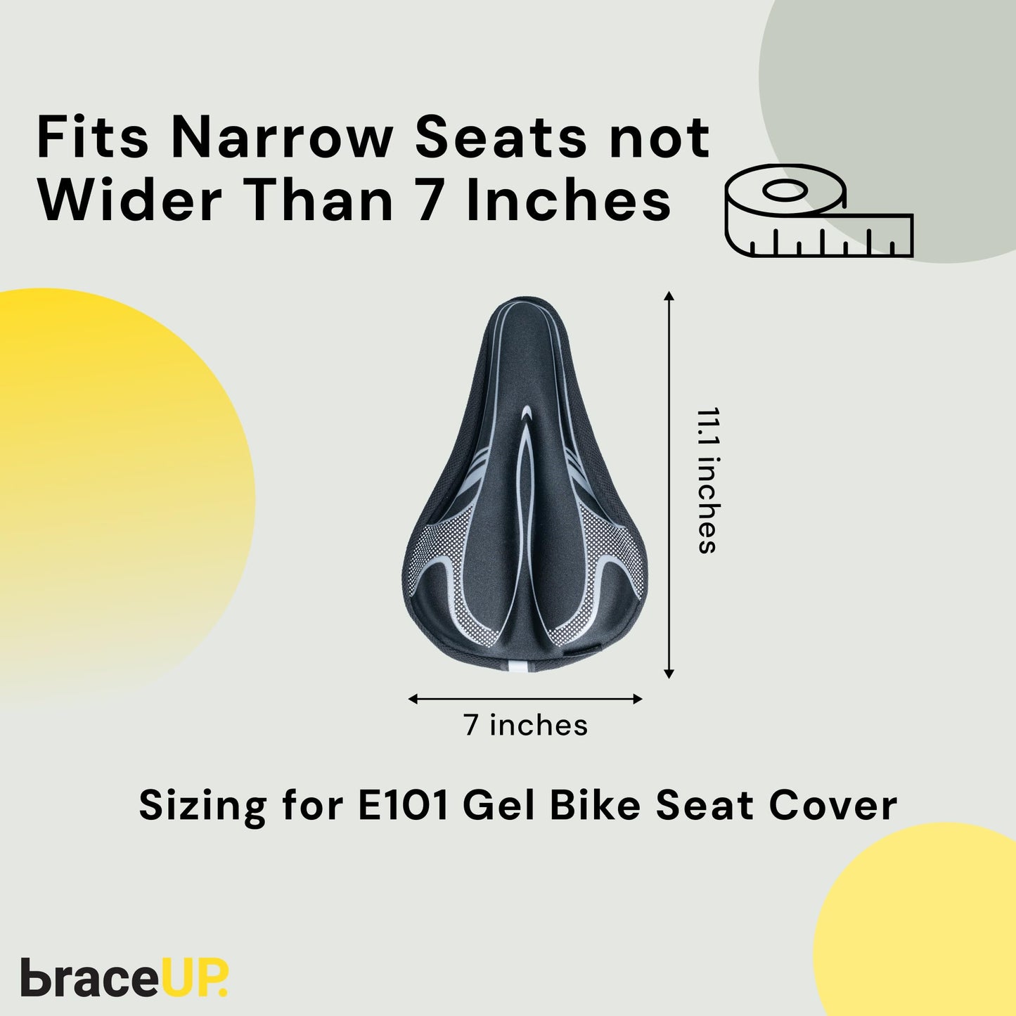 BraceUP Gel Bike Seat Cover for Women & Men, Padded Bicycle Seat Cushion with Extra Thick Silicone Sponge, Anti-Slip Design, for Stationary, Spin, and Indoor Cycling Bikes