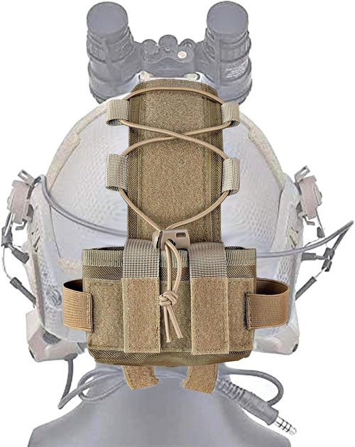 Tactical Helmet Battery Pouch Airsoft Helmet Counterweight Pouch Military Hunting Helmet Accessory (Tan)