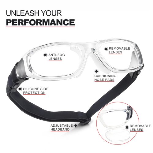 UKNOW Sports Goggles, Anti Fog Protective Eyewear, UV Protection Sports Glasses for Basketball, Racquetball, Pickleball
