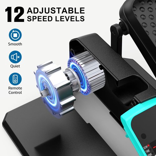 VIVURN® 018 Under Desk Elliptical Machine 5 Modes 12 Speeds Low Impact Mini Electric Leg Exerciser As Seen on TV While Sitting for Seniors with Non-Slip Mat Quiet & Portable for Home and Office