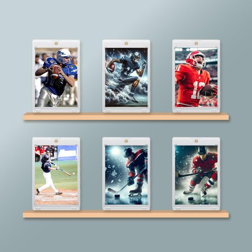 60ct Magnetic Card Holder - 35pt One Touch Card Holder for Sports Cards, Hard Plastic Card Protectors with UV Protection, Card Holders for Standard Trading & Baseball Cards