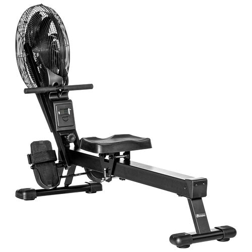 Soozier Air Rowing Machine with LCD Digital Monitor & Steel Frame, Foldable Rower for Home Gym Use