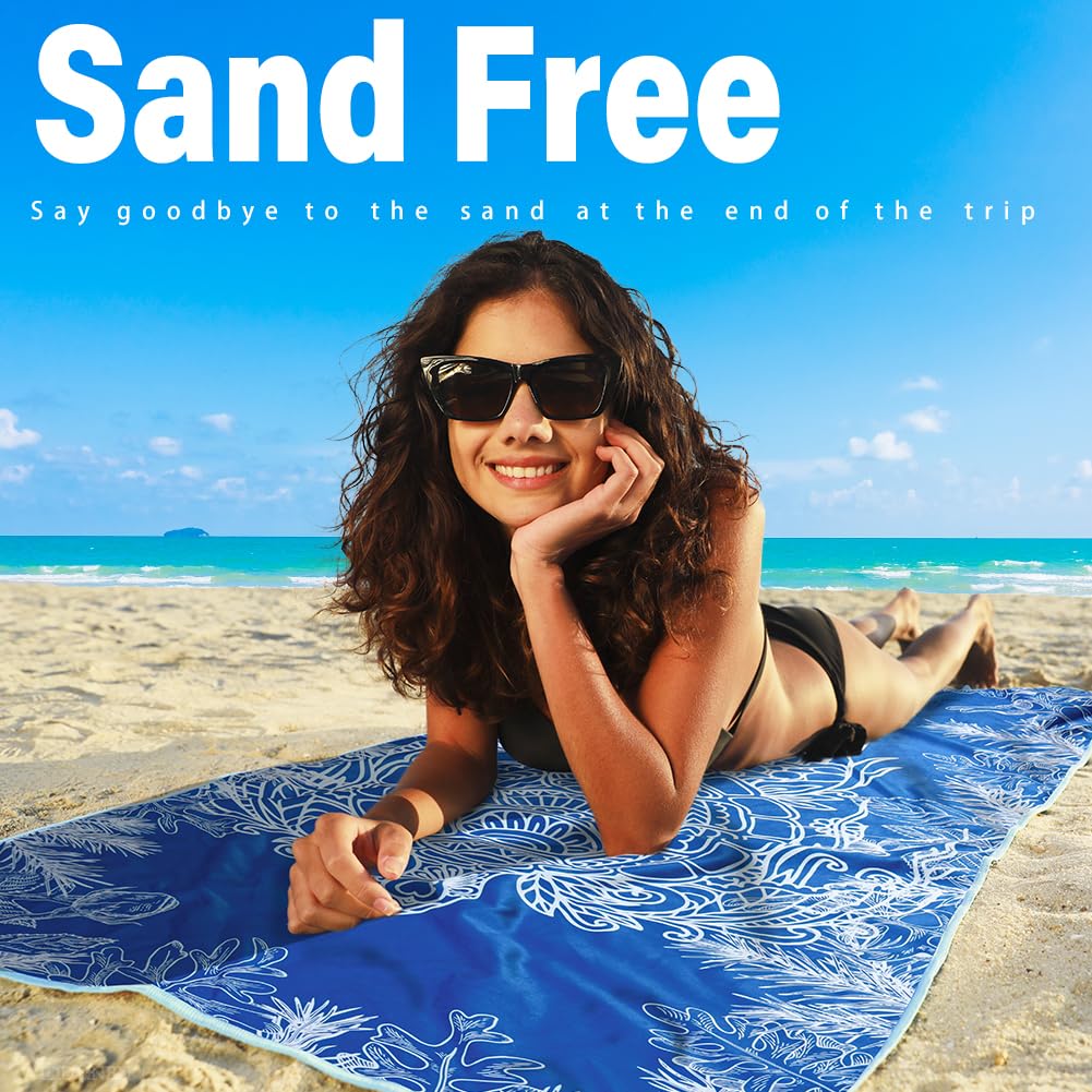 Widdonen Microfiber Beach Towel,Compact 2 Pack-71x32 Inch with Bag Travel