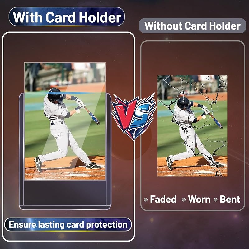 70 Toploads 35PT Card Protectors (50 Tops) - Hard Plastic Card Sleeves for Baseball, Football & Collectibles - Bend-Resistant Edges