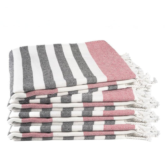 9Threads Cotton Turkish Beach Towel with Towels Oversized 36"x72" Pool Absorbent Extra Large Quick Dry Sand Travel Towel (Brick Noir, 4 Pack)