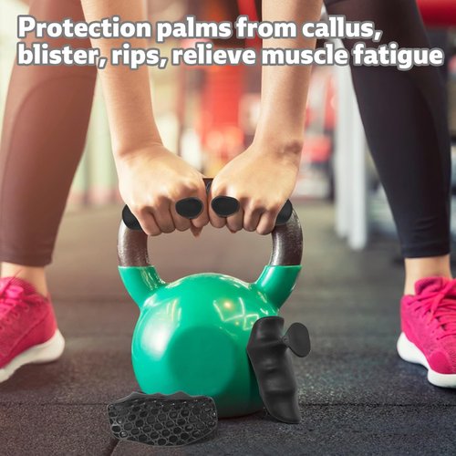 Rubber Gym Grips Fingerless Workout Gym Gloves, Workout Grip for Men Women Crosstraining Hand Palm Protection, Weight Lifting Grips for Bodybuilding, Deadlifts