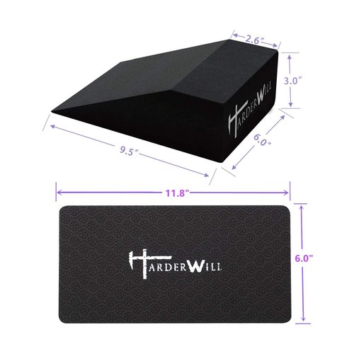Harderwill 5 In 1 Yoga Foam Squat Wedge Blocks for Calf Stretching Yoga Wrist Support Fitness Pilates with Gym Bag