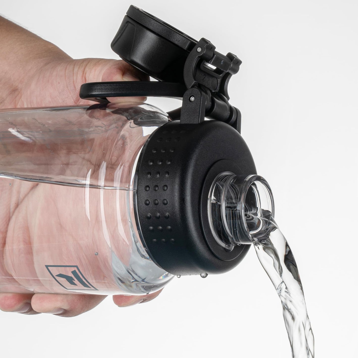 Fanhaw 32 oz Clear BPA-Free Tritan Water Bottle with Fast-Flow Spout Lid, BPA-Free & Leak-Proof Wide-Mouth Reusable Bottle for Gym, School & Office, Back to School Essentials (Clear&Black)