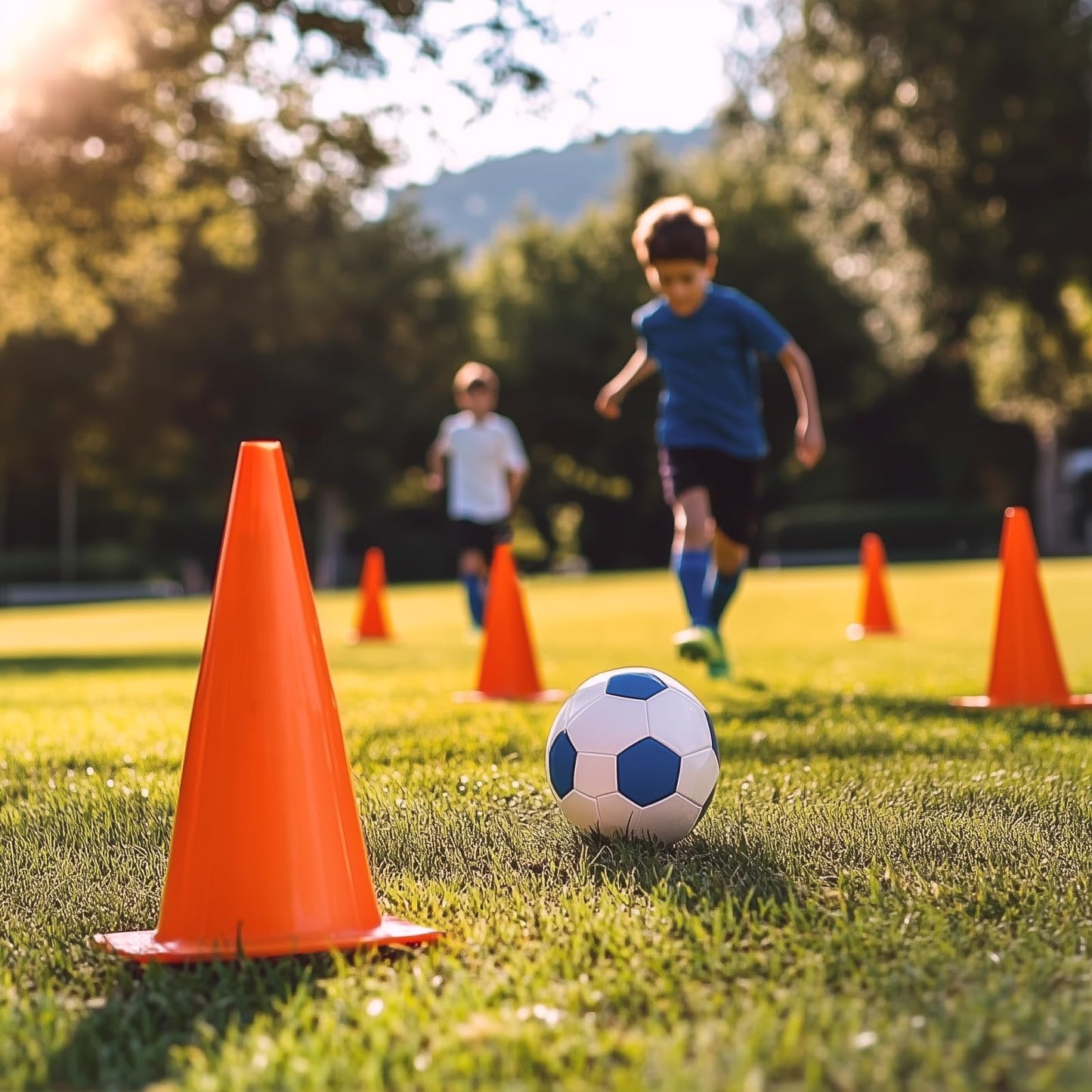 MDTMR 15 inch Soccer Training Cones for Outdoor Activity, Orange Traffic Cones,Plastic Sports Cones 7 Packs