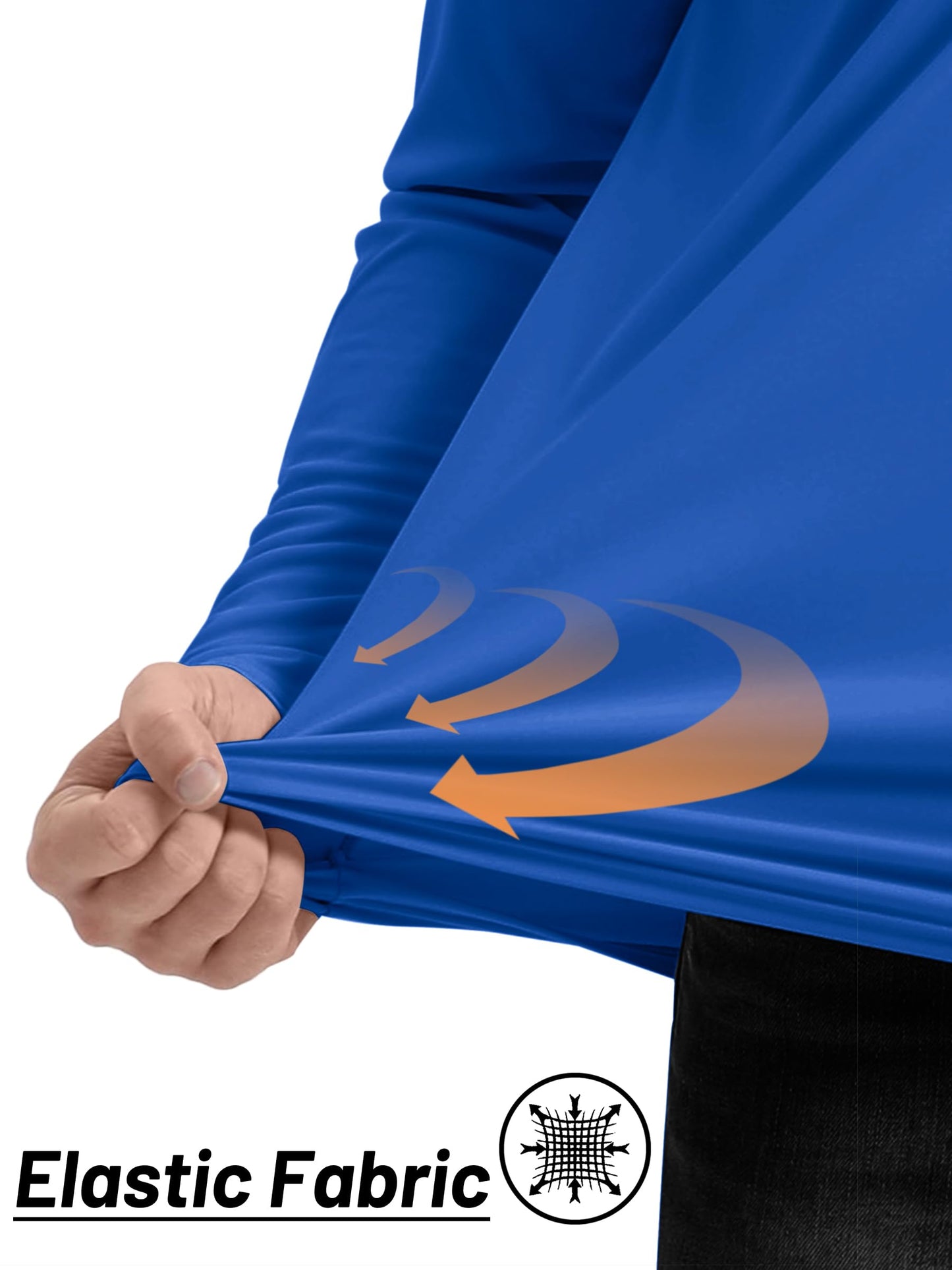 TACVASEN Men's Athletic Hiking Shirts Long Sleeve 1/4 Zip Pullover Tops UV Sun Protection Shirts for Summer Activewear Long Sleeve Dry Fit Men Blue XL