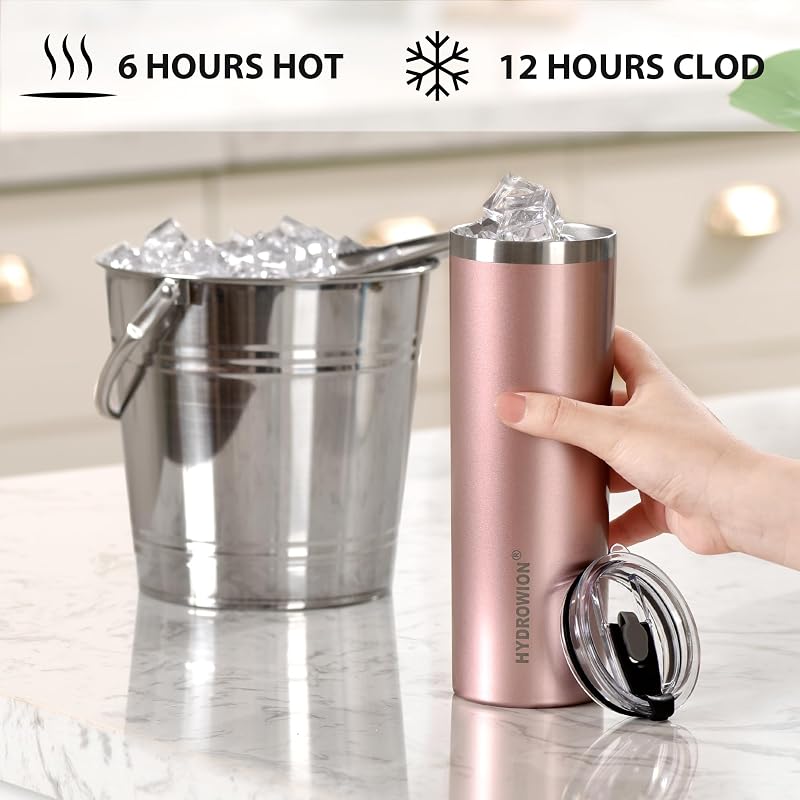 20 oz Insulated Tumbler with Straw Lid - Stainless Steel, 24Hr Cold (Variation: Stainless Steel+20 Ounces)