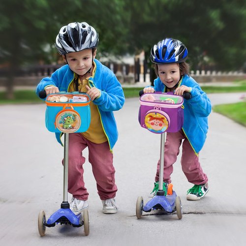 RAYMACE Kids Bike Basket,Children's Bicycle Basket Front with Shoulder Strap,Cute Bike Frame Bag for Girls,Boys Toddlers Bike,Scooter Bag Accessories (Cerulean)