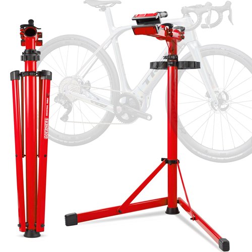 Keoslpy Upgraded Bike Repair Stand Max 176 lbs, Heavy Duty Bicycle Repair Stand, Portable Aluminum E Bike Stand Manintenance Workstand for Any Bike, Heavy E-Bike, Mountain Bike and Road Bike, Red