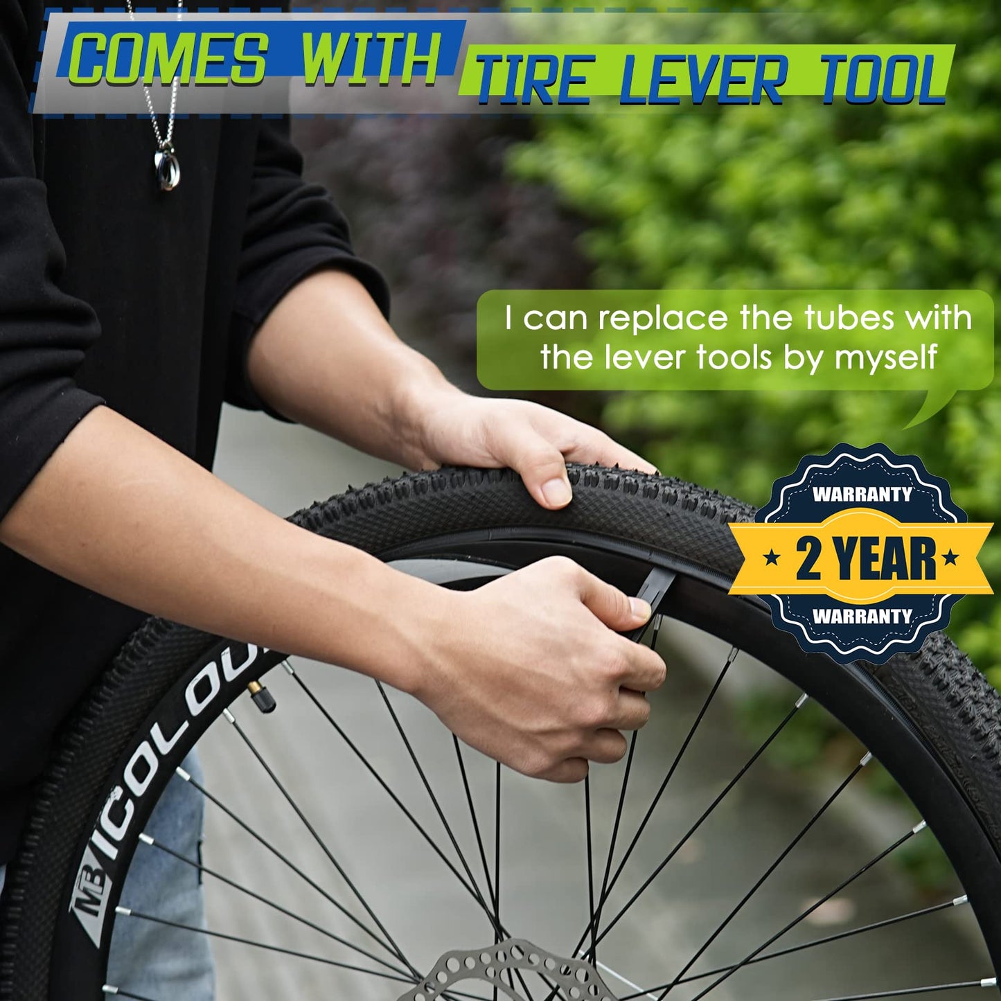 2-Pack Bike Tubes 26" x 1.75/2.125 AV Valve, 26x2.125 Bicycle Tube Compatible with 26x1.75 26 x 1.95 26 x 2.10 26 x 2.125, 26" Bike Rubber Tubes for Road/MTB/City Bikes by Hydencamm (2 of One Size)