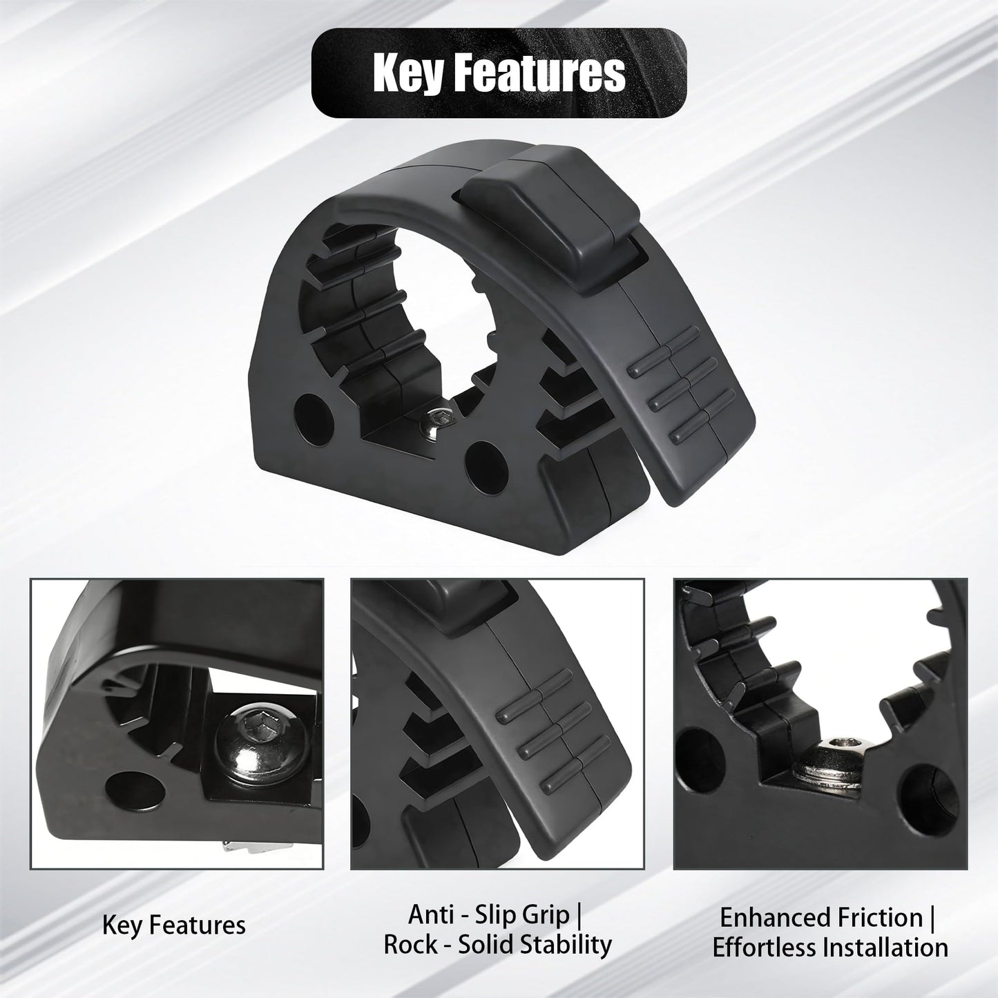 MusixiA Shovel Holder for Truck Quick Release Rubber Clamp Grip Mount Kit Fits for Roof Rack from 1"~1.5" in Diameter Tools and Equipment,Universal for Off-Road Vehicles UTVs ATVs Van Trucks 2Pcs