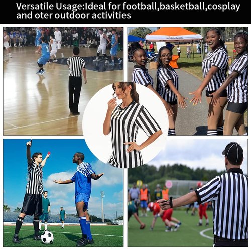 Shinestone Referee Shirt,Referee Costume Umpire Shirt for Womens and Mens,Crew Neck for Football, Soccer and Sports(3X-Large)
