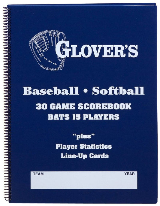 Glover's Scorebooks 9 to 15 Player Baseball/Softball Scorebook (30 Games)