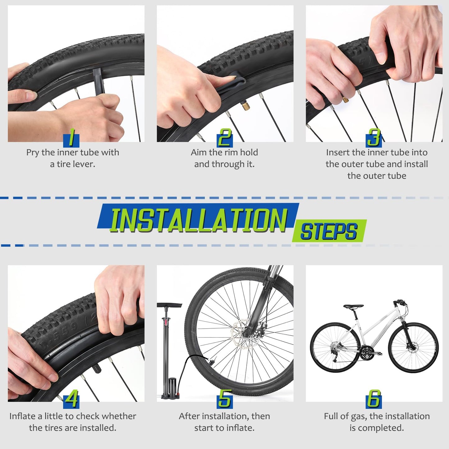 2-Pack Bike Tubes 26" x 1.75/2.125 AV Valve, 26x2.125 Bicycle Tube Compatible with 26x1.75 26 x 1.95 26 x 2.10 26 x 2.125, 26" Bike Rubber Tubes for Road/MTB/City Bikes by Hydencamm (2 of One Size)