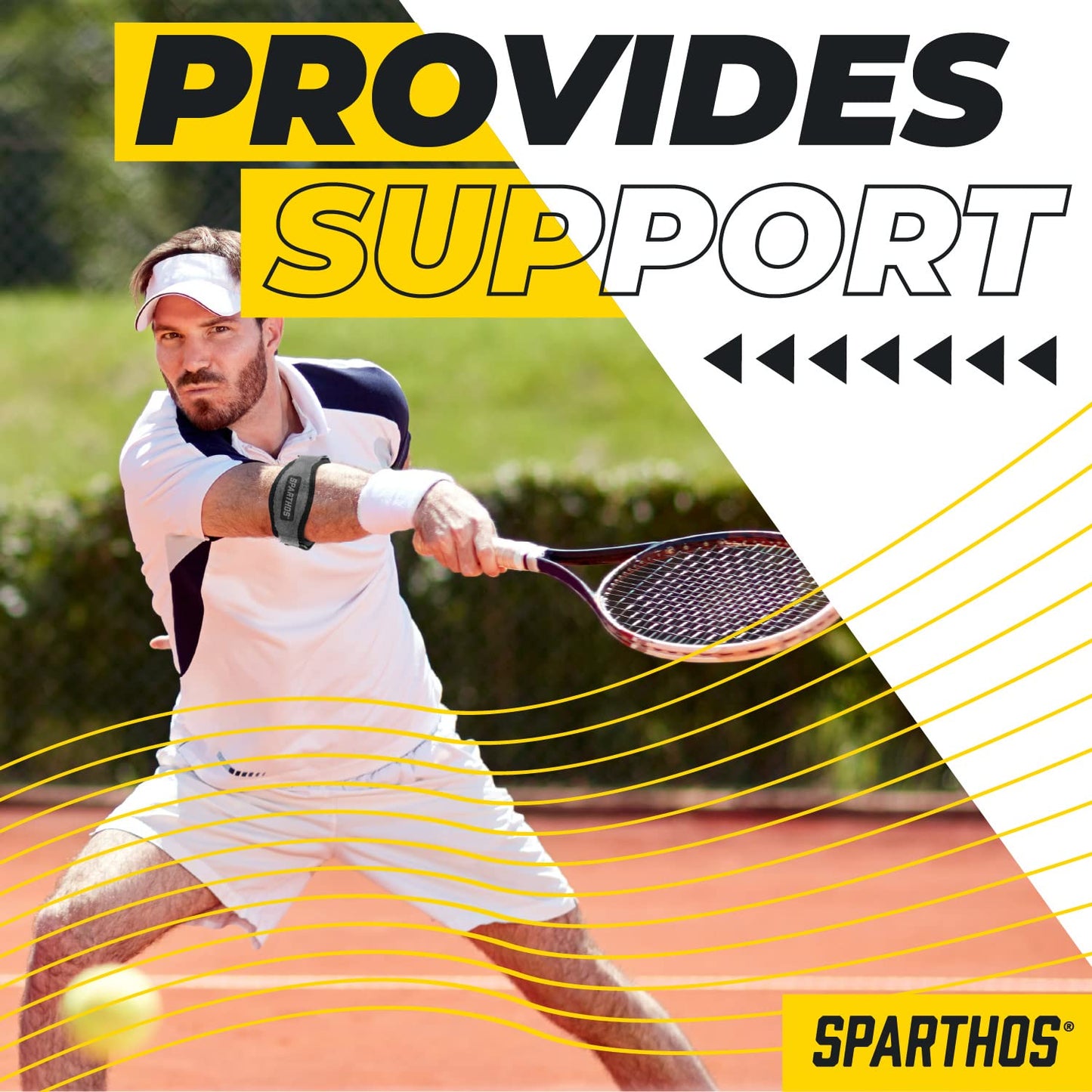 Sparthos Tennis Elbow Brace (Pack of 2) - For Tendonitis, Forearm Pain, Golf Elbow Support - Arm Strap Band with Gel Compression Pad - for Men and Women