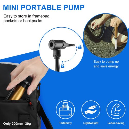 SODPE 8 Pack Bicycle Accessories, Bike Light Set USB Rechargeable, 1 Bike Water Bottle Holder, Bicycle Bag and 1 Bike Aluminum Bicycle Bell,Pump