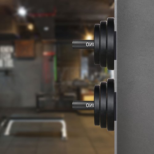 MIUONO Weight Plate Holder, Wall Mounted Weight Rack Storage for 2" Olympic Weight Plate, 4 Pack Home Gym Organizer (Upgraded Larger Screws)