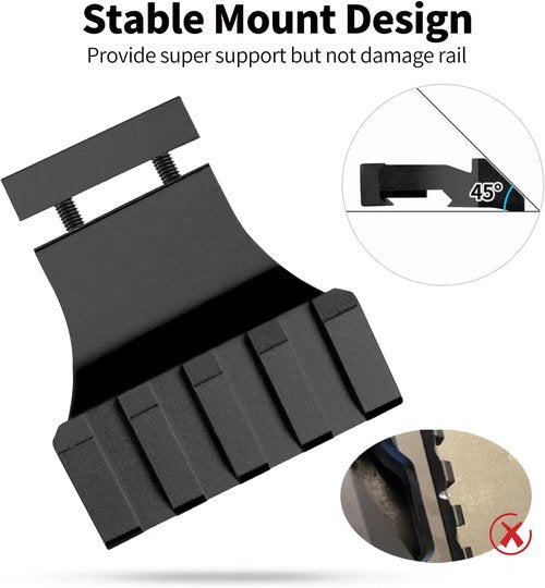 Picatinny Offset Rail Mounts, 45 Degree Picatinny Offset Aluminum Rail Low Profile Mount for lashlight Laser Sights Optics