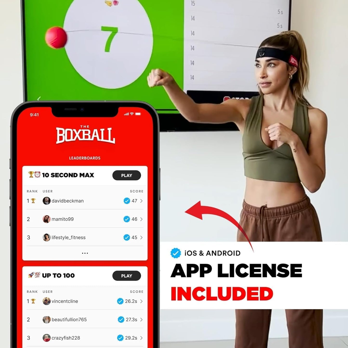 Boxbollen® Family 3 Pack Boxing Reflex Ball - Interactive Boxball App Integration - Hand Eye Coordination Training Ball - Boxing Equipment for Home -Christmas Gift for Family,Gift for Boxers, All Ages